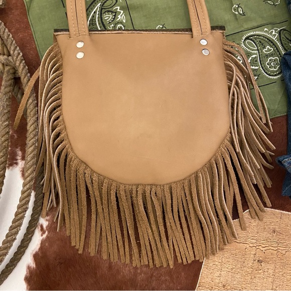 Fringed Leather Western Crossbody Bag with Fringe - Picture 8 of 11